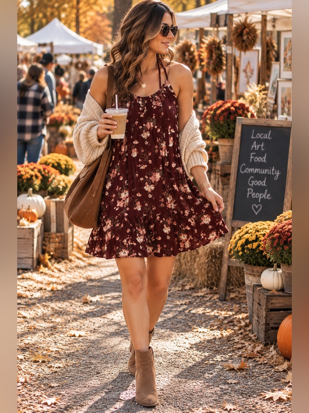 American Eagle Cross Back Chantelle Floral Flowy Dress XS